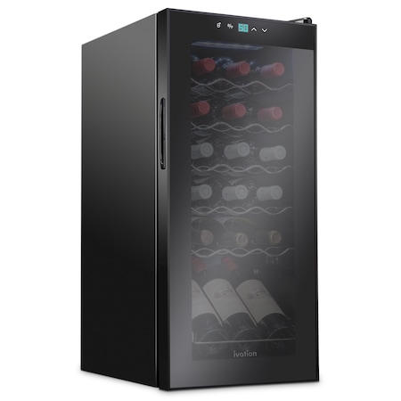 Ivation 18-Bottle Compressor Freestanding Wine Cooler Refrigerator - Black IVFWCC181B